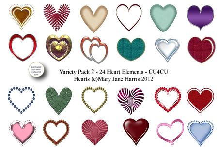 Variety Pack - 24 Heart Elements 2 - Cu4cu