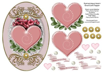 Romantique Heart Oval Card Topper 1