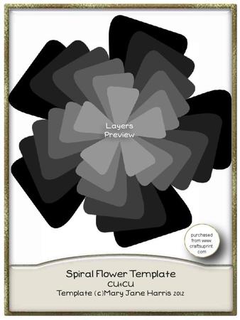 Spiral Flower Stacker Template - Cu4cu