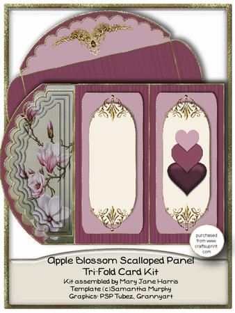 Apple Blossom Scalloped Panel Tri-fold Card Kit