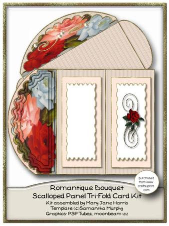 Romantique Bouquet Scalloped Panel Tri-fold Card Kit