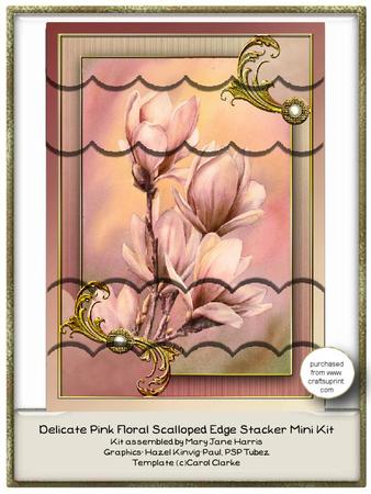 Delicate Peach Floral Scalloped Edge Stacker Mini Kit