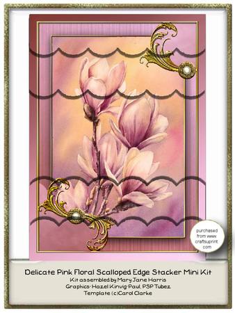 Delicate Pink Floral Scalloped Edge Stacker Mini Kit