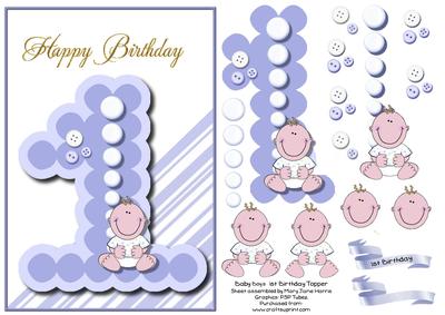 Baby Boy's 1st Birthday Topper