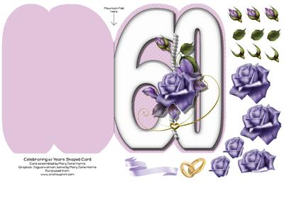 Celebrating 60 Years Shaped Card