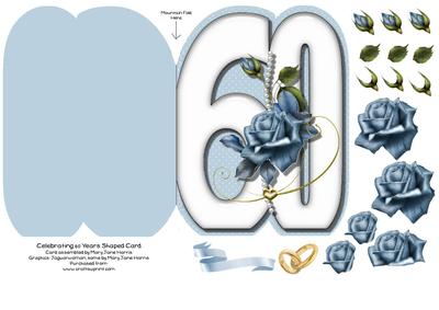Celebrating 60 Years Shaped Card 3