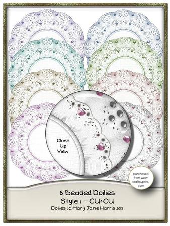 8 Beaded Lace Doilies Style 1 - Cu4cu