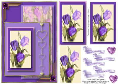 Tip Toe Tulips Card Topper 1