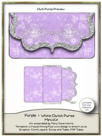 Purple & White Clutch Purse Mini Kit 2