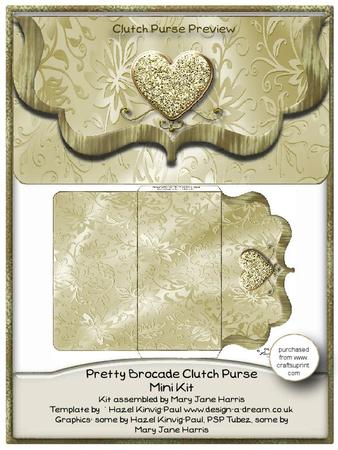 Pretty Brocade Clutch Purse Mini Kit 1