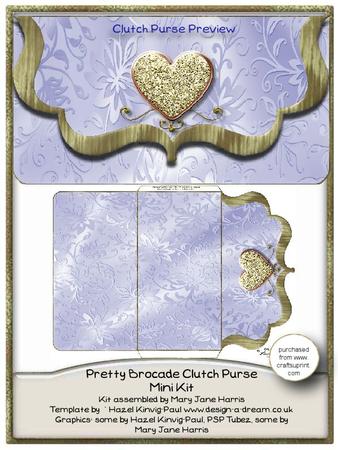 Pretty Brocade Clutch Purse Mini Kit 3