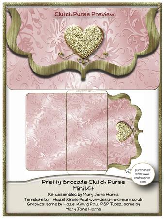 Pretty Brocade Clutch Purse Mini Kit 4