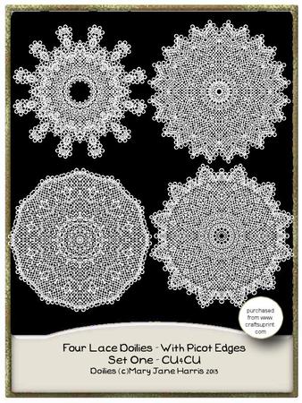 Four Lace Doilies - with Picot Edges Set One - Cu4cu