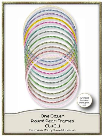 One Dozen Round Pearl Frames - Cu4cu