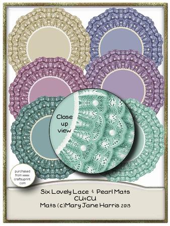 Six Lovely Lace & Pearl Mats - Cu4cu