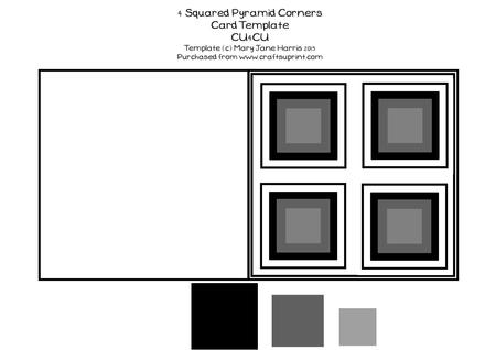 4 Squared Puramid Corners Card Template - Cu4cu