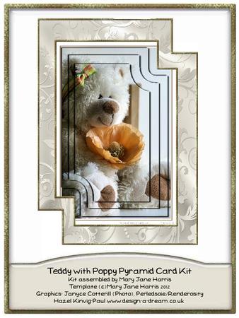Teddy with Poppy Pyramid Card Kit