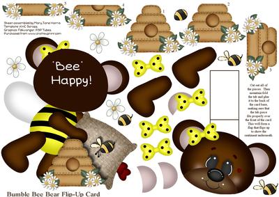 Bumble Bee Bear Flip-up Card 1