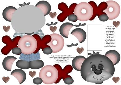 Hugs & Kisses Bear Flip-up Card 1a