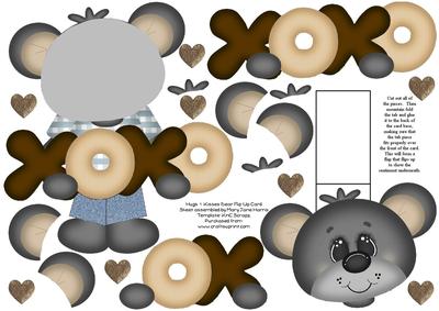 Hugs & Kisses Bear Flip-up Card 2a