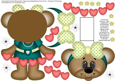 Suprise Party Bear Flip-up Card 1a