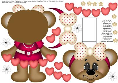 Suprise Party Bear Flip-up Card 2a