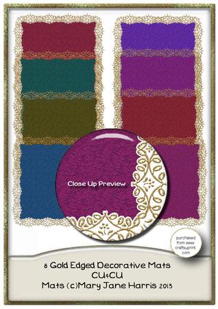 8 Gold Edged Decorative Mats - Cu4cu