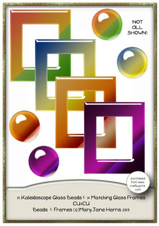 14 Kaleidoscope Glass Frames & Matching Beads - Cu4cu