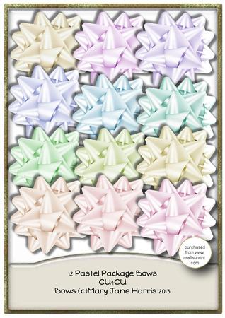 12 Pastel Package Bows - Cu4cu