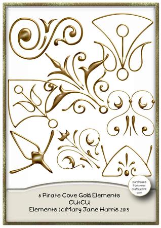 8 Pirate Cove Gold Elements - Cu4cu