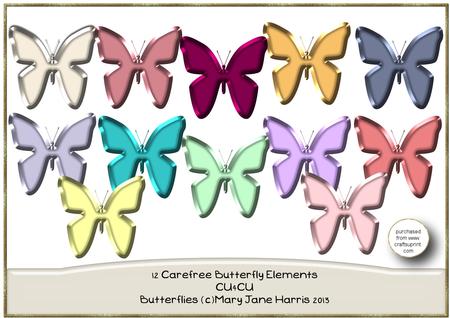 12 Carefree Butterfly Elements - Cu4cu