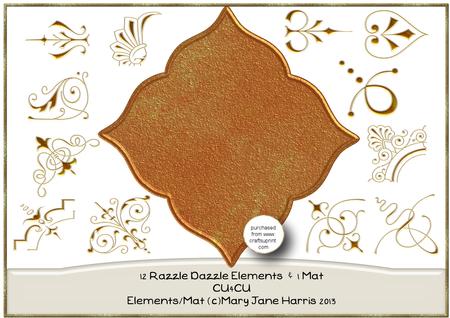 12 Razzle Dazzle Elements & Mat - Cu4cu