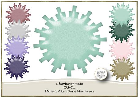 8 Sunburst Mats - Cu4cu
