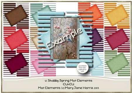 12 Shabby Spring Mat Elements - Cu4cu