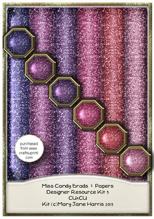 Miss Candy Brads & Matching Papers 3 - Cu4cu
