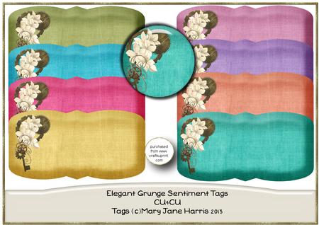 Elegant Grunge Sentiment Tags - Cu4cu