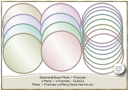 Round Diamond Dust Mats & Frames - Cu4cu