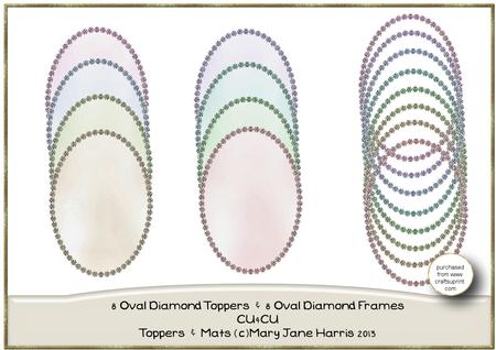 Oval Diamond Dust Mats & Frames - Cu4cu