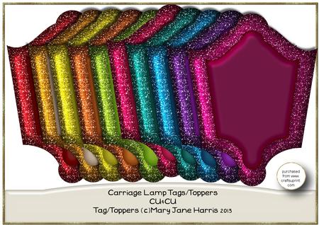 10 Carriage Lamp Tags/toppers - Cu4cu