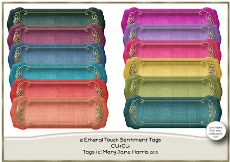 12 Etheral Touch Sentiment Tags - Cu4cu