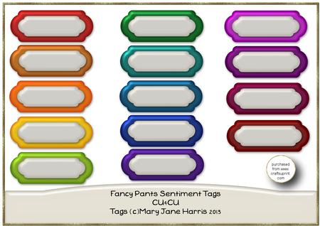 14 Fancy Pants Sentiment Tags - Cu4cu