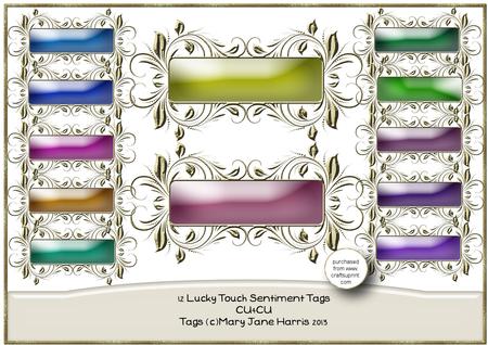 12 Lucky Touch Sentiment Tags - Cu4cu