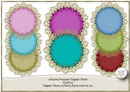 8 Rustic Passion Topper Mats - Cu4cu