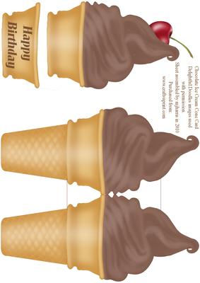Chocolate Ice Cream Cone Card