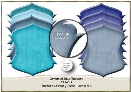 8 Ornated Blue Toppers - Cu4cu