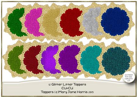 12 Glitter Litter Toppers - Cu4cu