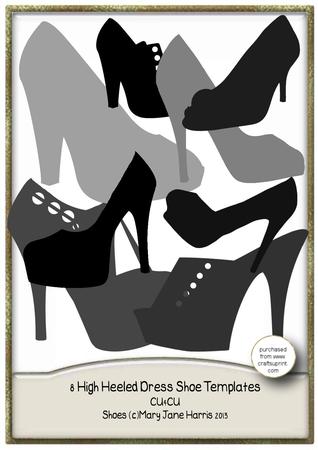 8 High Heeled Dress Shoe Templates - Cu4cu