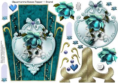 Aquamarine Roses Topper