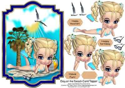 Day at the Beach Card Topper 1