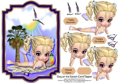 Day at the Beach Card Topper 2